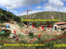 Obras da central de Ponte Olveira II (verán de 2015)