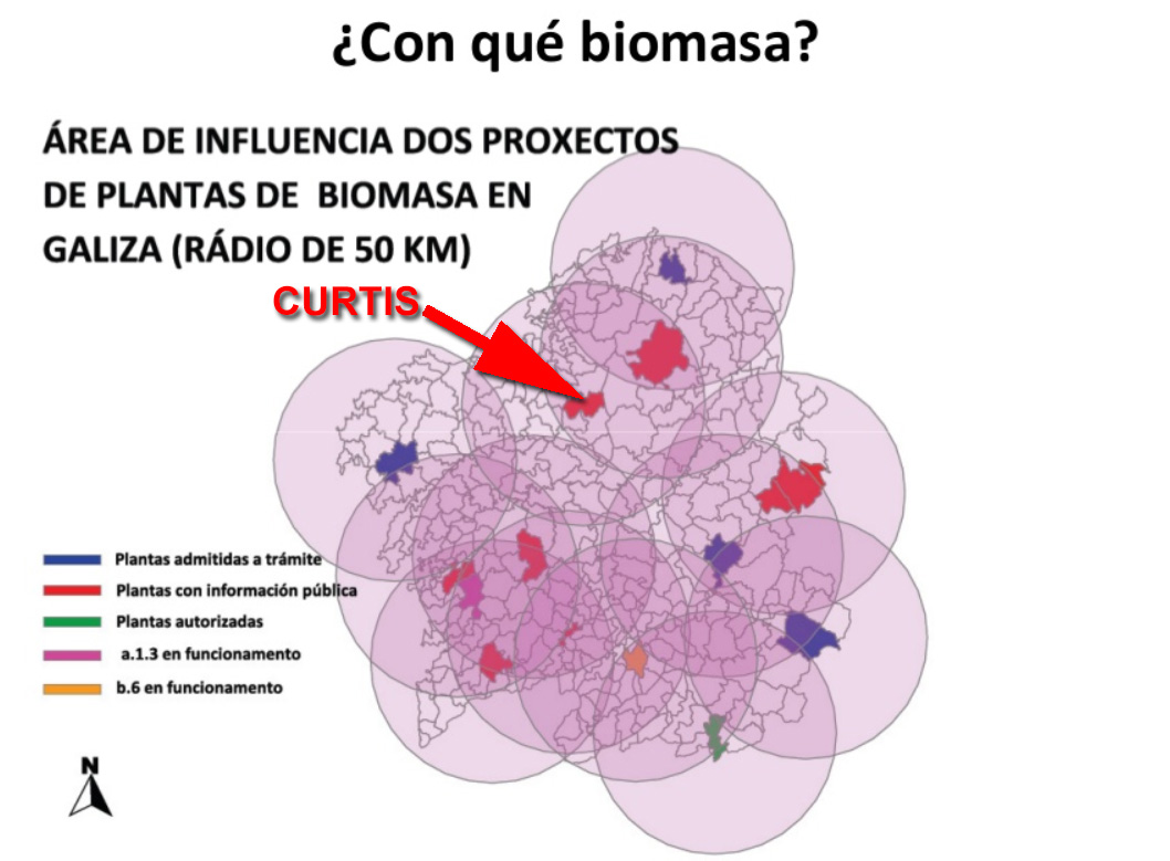 reas de influenza das plantas de biomasa (Copena e Simn)