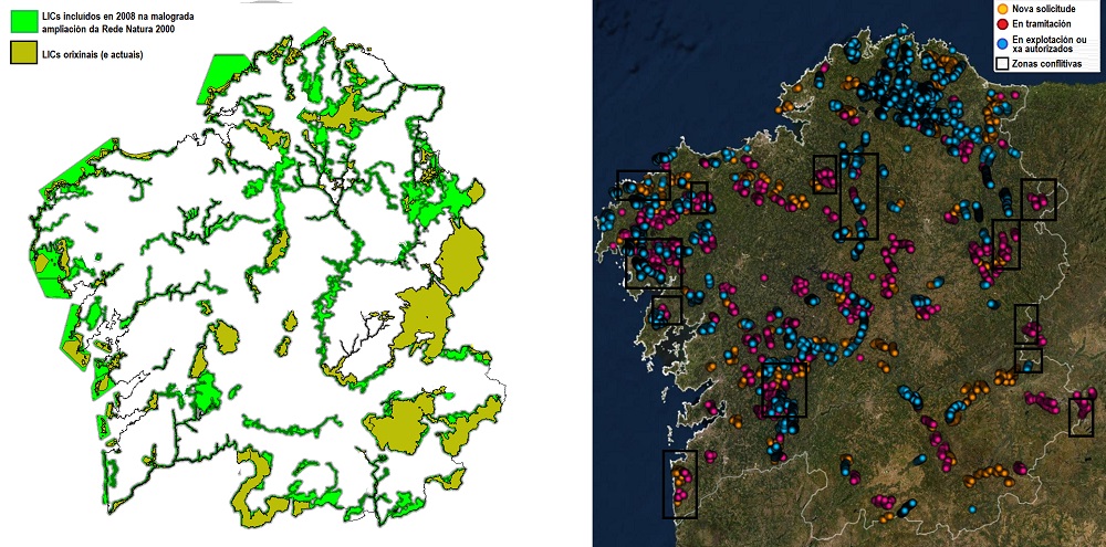 Mapa rexistro eólico de Galiza